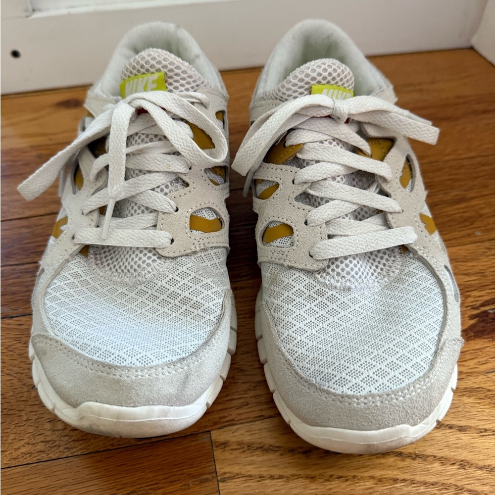 Nike Mesh Sneakers in White and Yellow